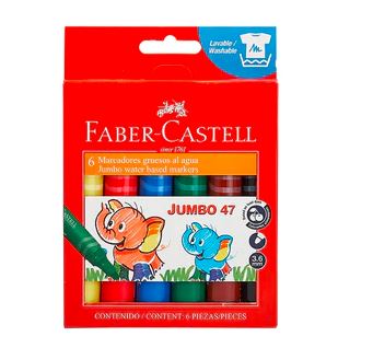 Plumones jumbo 47  cartón x 6 unidades Faber Castell