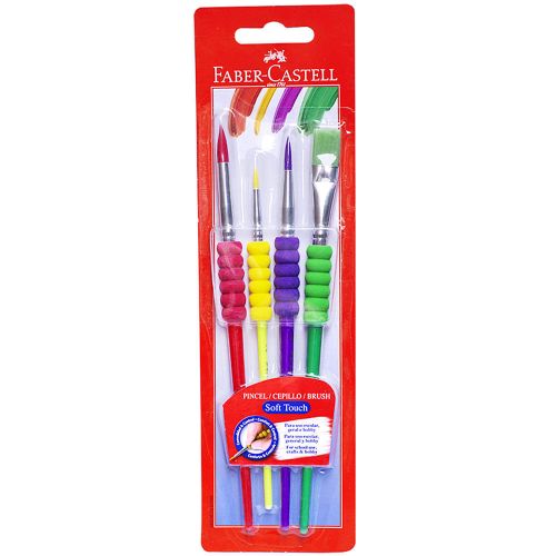 Pincel soft touch estuche x 4 unidades Faber Castell