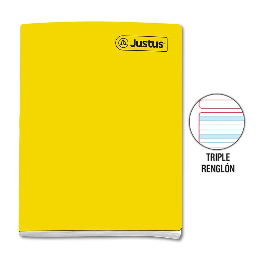 Cuaderno engrapado triple renglón A4 x 80 hojas con sombra Justus