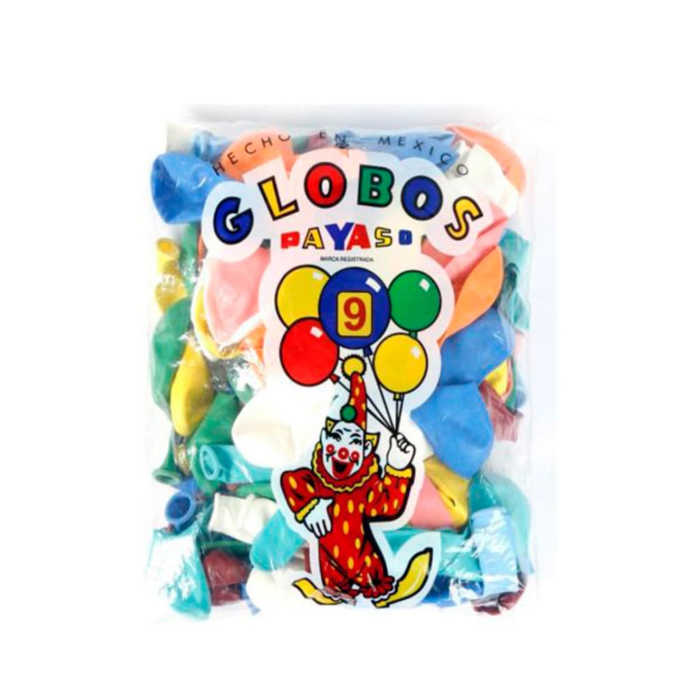 Globo #9 bolsa x 100 unidades Payaso surtido