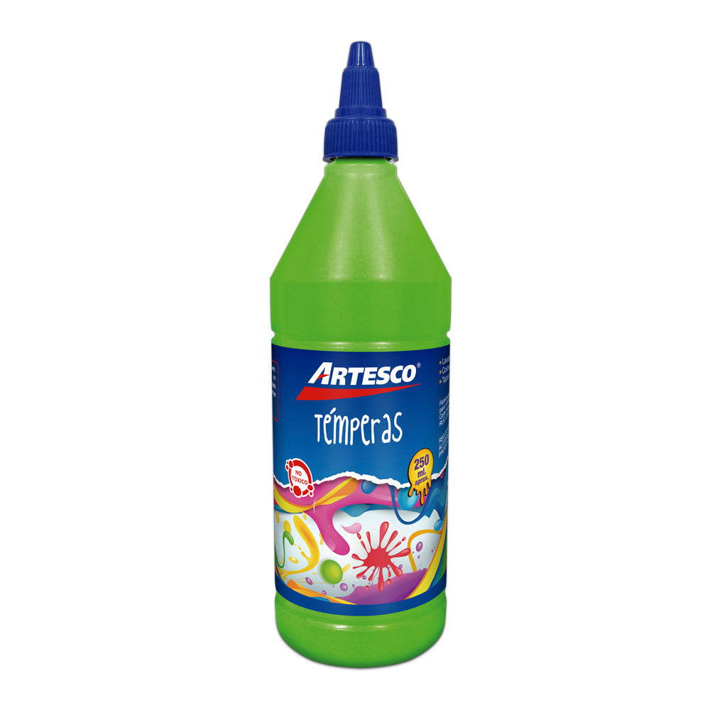 Témpera verde neón 250 ml Artesco