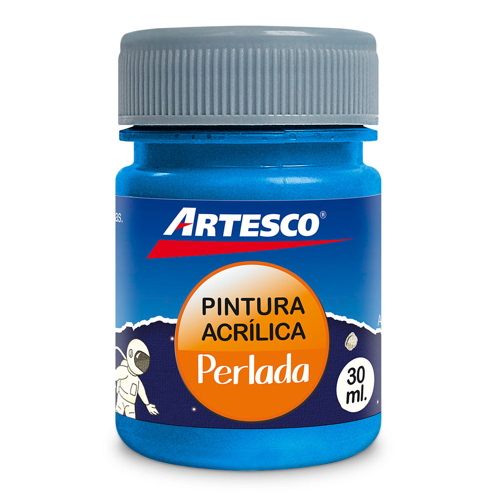 Pintura acrílica metálica 30 ml azul # 407 Artesco